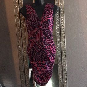 Venus sleeveless flirty dress with knitted front